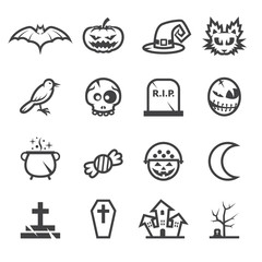 Fototapeta premium Halloween Icons with White Background