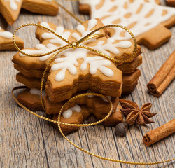 Snowflake shaped Gingerbread cookies