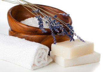 Products for bath, SPA, wellness and hygiene, isolated