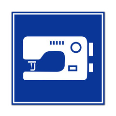 Cartel simbolo maquina de coser
