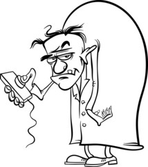 evil scientist cartoon for coloring