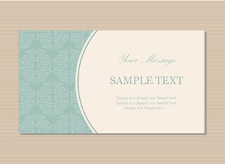 Floral vintage business card, invitation or announcement