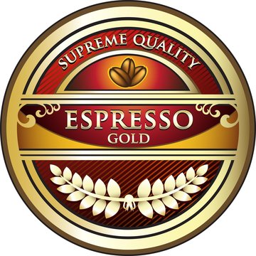 Espresso Red Vintage Label