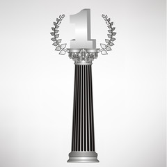 greece column with sign number one background