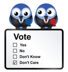 Bird politicians with disillusioned voters opinion