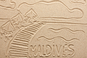 Maldives handwritten from  sand