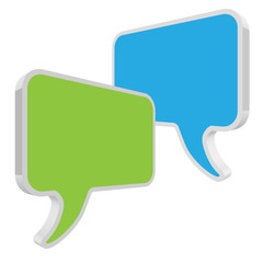 Naklejka premium Sprechblasen 3D Grün Blau