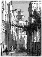 Naklejka premium Traditional Venice : a small Canal