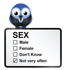 Comical sexually deprived bird