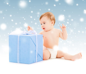 happy child with gift box