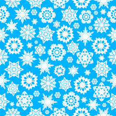 seamless pattern with white snowflakes on a blue background.wint
