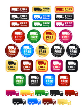 Free Delivery Truck Icons And Badges
