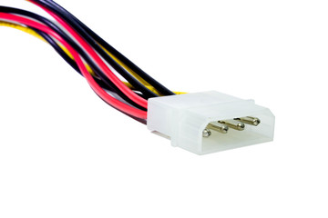 Computer power supply cable isolated.