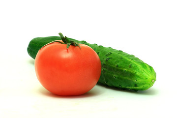 Cucumber and tomato