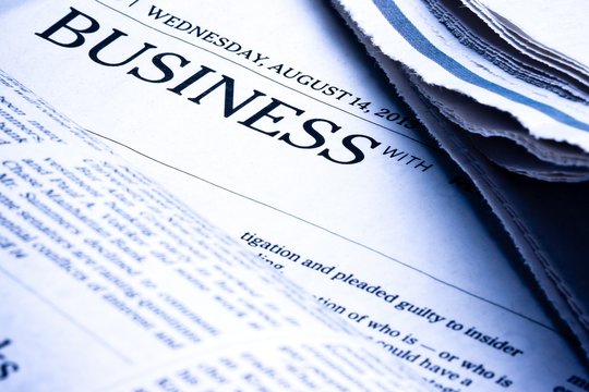 business word on newspaper