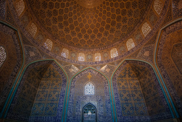 Interior of Sheikh Lotfollah Mosque, Isfahan, Iran