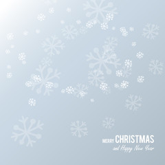 Naklejka na ściany i meble Schnee Raureif Hintergrund Hellblau Merry Christmas