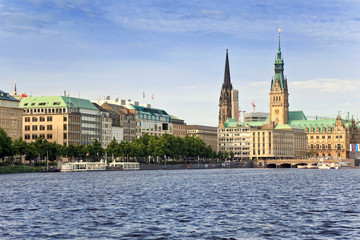 Fototapeta premium Alster Lake, Hamburg, Germany