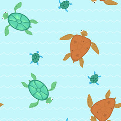 Seamless with turtles