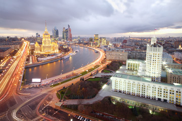 Ukraine Hotel, Moskva River and Russian government building