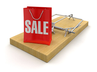 Mousetrap and bag sale (clipping path included)