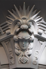 Fragment of Art Nouveau architecture style in Riga. Latvia