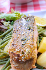 Steamed salmon