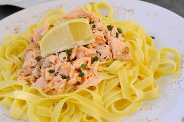 Pasta with salmon