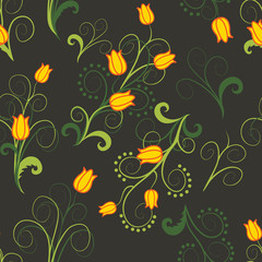 abstract yellow flowers