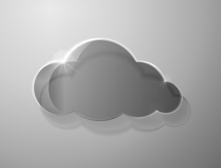 Glass cloud on gray background