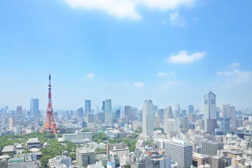 Fotobehang Uitzicht op Tokio © hallucion_7
