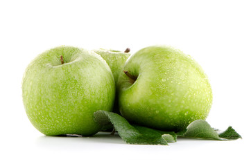 Three fresh green apples