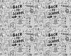 seamless doodle back to school pattern