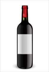 bouteille de bordeaux avec etiquette vierge
