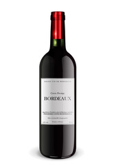 bouteille de bordeaux avec étiquette