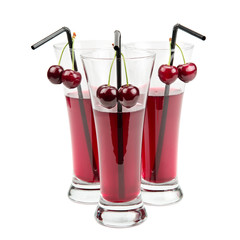glasses of cherry juice