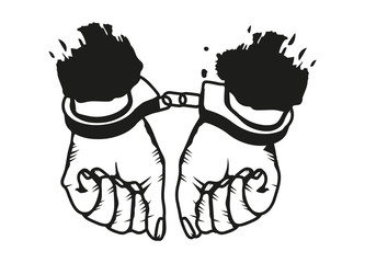 Hände in Handschellen