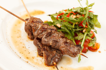 Grilled meat and vegetables
