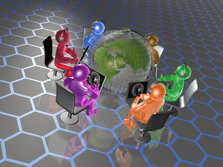 Globe and color mans