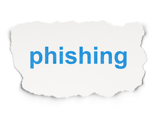 Protection concept: Phishing on Paper background