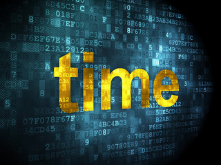 Timeline concept: Time on digital background