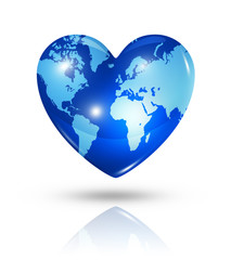 Love earth, heart icon