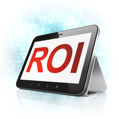Business concept: ROI on tablet pc computer