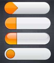 Obraz premium White and orange high-detailed modern web buttons.