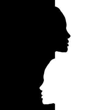 Vector head silhouettes