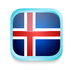 Obraz premium Smart phone button with Iceland flag
