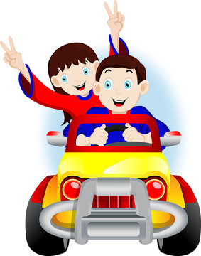 Children riding in the car