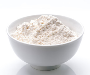 white porcelain bowl filled with flour