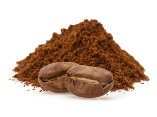 coffee beans on white background