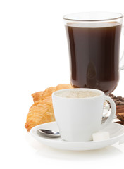 cup of coffee on white
